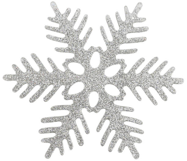 istock Silver Christmas Tree toy snowflake in sequins isolated on a white background. 2171696615