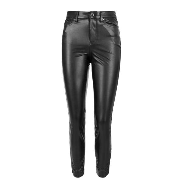 istock Black women's leather tight pants 2171700803
