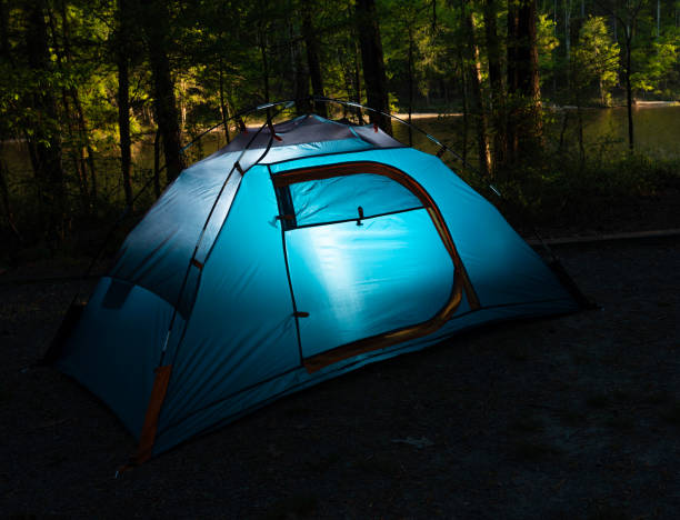 3d rendering travel tent camping outdoors