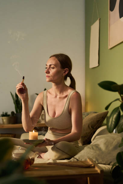 istock Relaxing on couch after yoga training 2171707179
