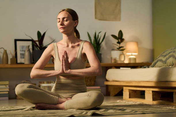 istock Concentrating energy during yoga 2171707207