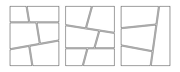 Set of manga comic storyboard layout panel blank template Set of manga comic storyboard layout panel blank template. Empty page frame for comic book, photo collage, poster, flyer. Vector illustration comic book page layout stock illustrations