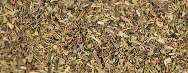 istock Dry basil spice seasoning macro texture banner 2171715165