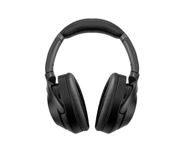 Black wireless headphones isolated on white. Black wireless headphones isolated on white background. black and white headphones stock pictures, royalty-free photos & images