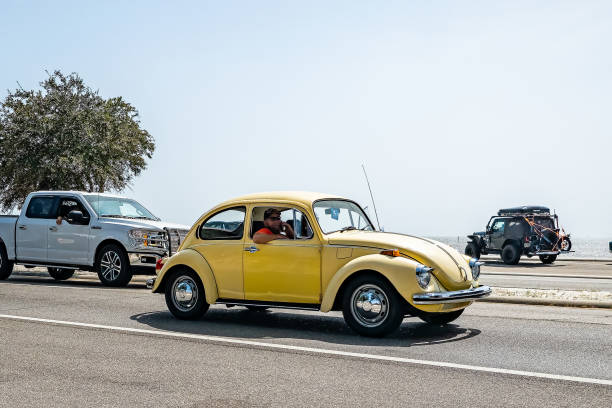 Izmir, Turkey, March 16, 2016: Old fashioned car parked next to the garden in Izmir. The Volkswagen Type 1, widely known as the Volkswagen Beetle, was an economy car produced by the German auto maker Volkswagen (VW) from 1938 until 2003