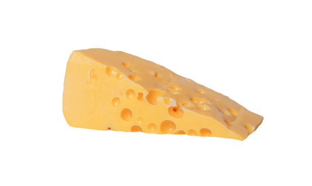 istock Piece of cheese isolated on white. 2171719006
