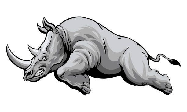 istock Vintage Illustration of Angry African Rhino 2171719526