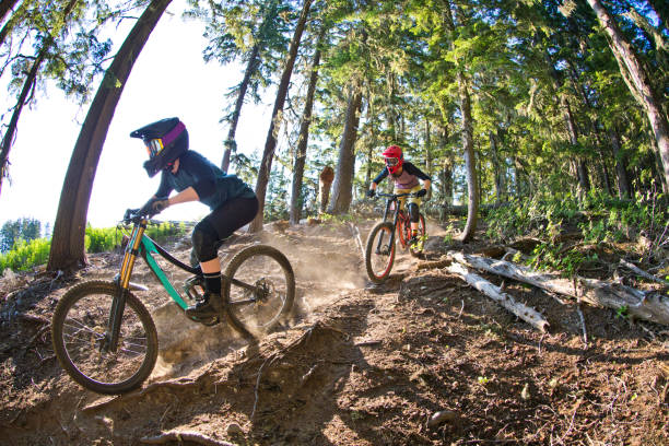 istock Two Downhill Mountain Bike Women 2171722738