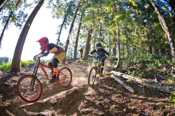 istock Two Downhill Mountain Bike Women 2171722739