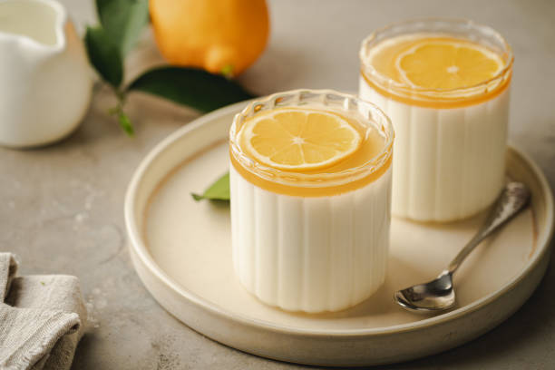 istock Dessert panna cotta with lemon 2171732096