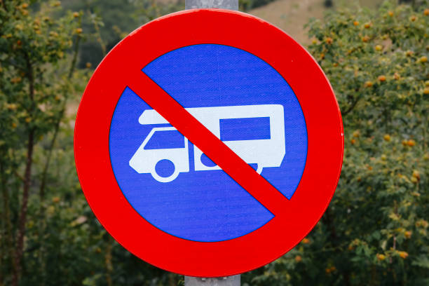 istock No Motorhomes Parking Allowed: Road Sign Against a Natural Backdrop 2171737239