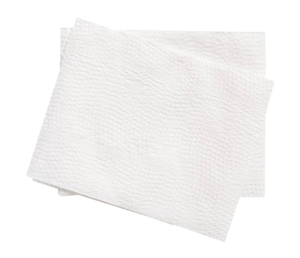 istock Top view of two folded white tissue paper in stack isolated on white background with clipping path 2171737329