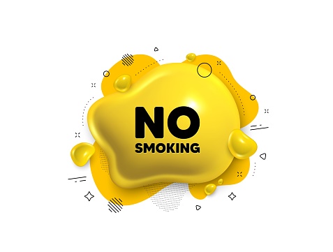 No Smoking Tag Stop Smoke Sign Abstract Liquid 3d Shape Vector Stock ...