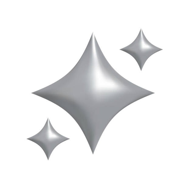 istock Shining silver stars emoji.3d style gray metallic star icon,twinkle social media platform symbol on transparent background. Vector illustration EPS 10. 2171745945
