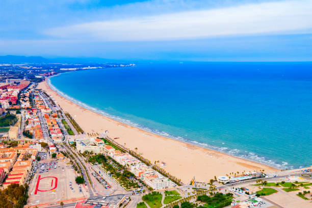 istock Valencia city beach aerial panoramic view, Spain 2171750661