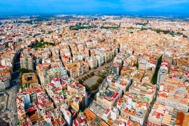 istock Valencia city aerial panoramic view in Spain 2171750670