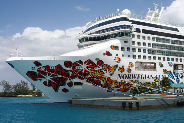 Nassau, Bahamas - April 16, 2008: The Norwegian Gem Cruise Ship docked in Nassau Cruise Port