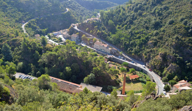 istock View looking down on Lastours  Aude France 2171759676