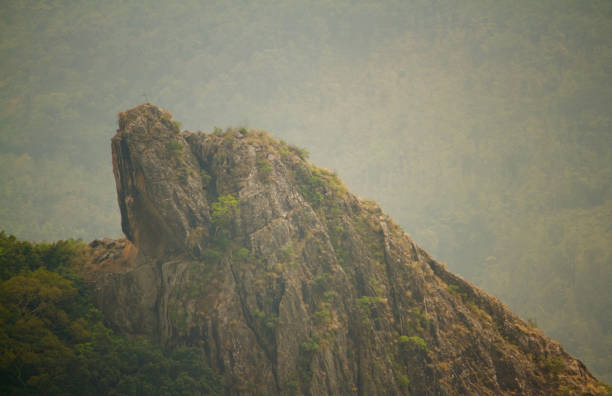 view of the majestic rock formation, from top station of Munnar in Kerala, India