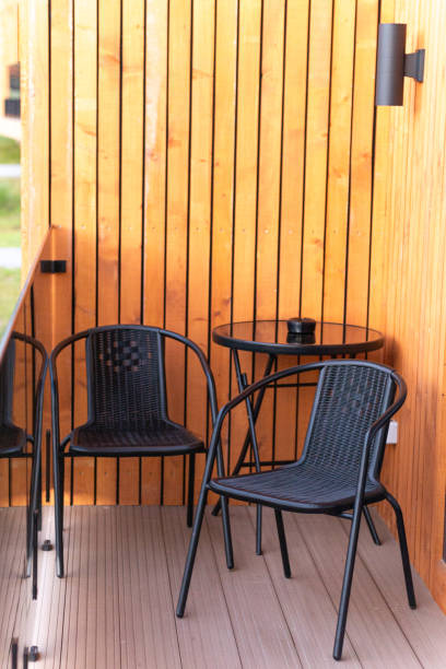 istock balcony, two chairs and a table on the terrace 2171763086