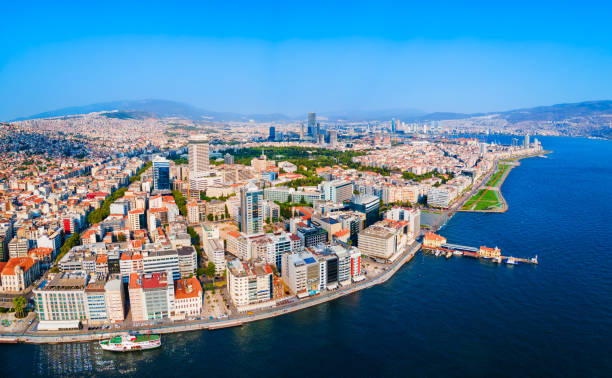 istock Izmir city centre aerial panoramic view in Turkey 2171764730