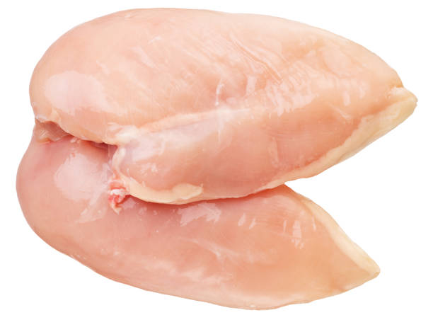 istock Raw chicken meat or chicken fillets isolated on white background. File contains clipping path. 2171777413