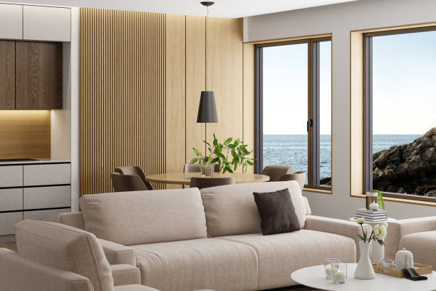 istock Bright Modern Scandinavian Interior with White and Pine Wood Elements 2171777937