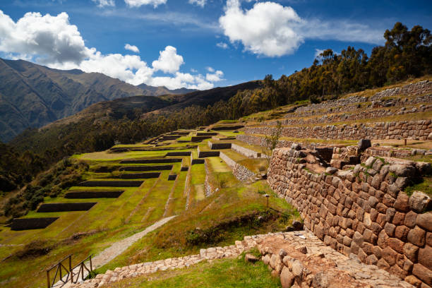 istock Old Inca Archaeological Heritage Complex Site with Angled Terraces Located in Andes Mountains Sacred Valley, Chinchero, Cusco Region, Peru 2171779565
