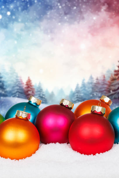 istock Christmas card with winter forest background copyspace copy space portrait format decoration 2171783943