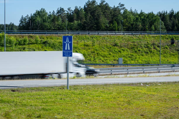 istock Highway sign  prohibiting pedestrians and cyclists.. 2171784088
