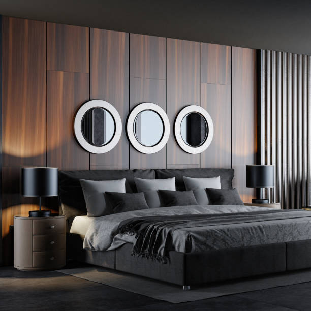 istock Black Luxury modern retro-style master bedroom 2171792944