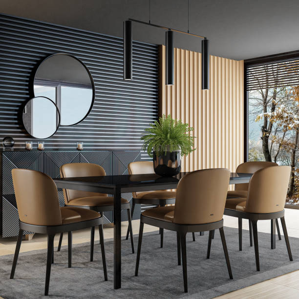 istock Luxury dining room interior with modern furniture 2171795007