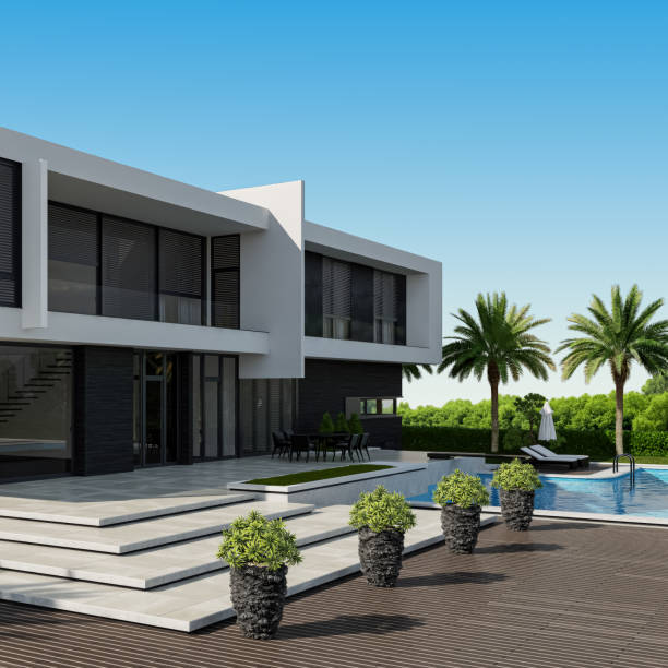 Luxurious Villa Exterior With Swimming Pool