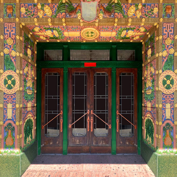 Entrance of Baoguo Temple in Shanghai, China.