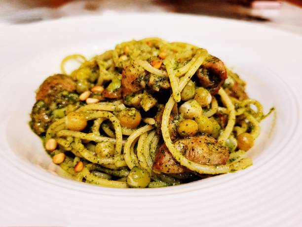 istock Basil Chicken Meat Pesto Pasta 2171813346