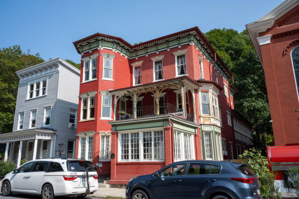 Jim Thorpe, USA - August 24, 2024. Historic houses in downtown Jim Thorpe, Pennsylvania, USA
