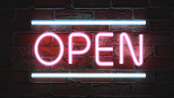 istock Open glowing neon 