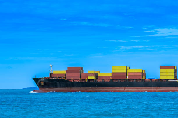 istock Aerial view of the freight shipping transport system cargo ship container. international transportation Export-import business, logistics, transportation industry concepts 2171839607