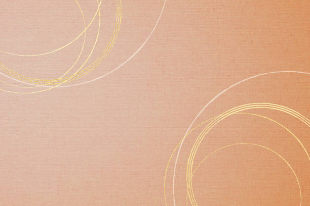 istock Orange fabric, golden ring, Japanese culture, Japanese tradition, background material (abstract) 2171841686