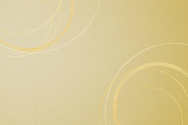 istock Beige fabric, golden ring, Japanese culture, Japanese tradition, background material (abstract) 2171841741