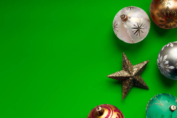 istock Christmas background template with colored ball decorations 2171852000
