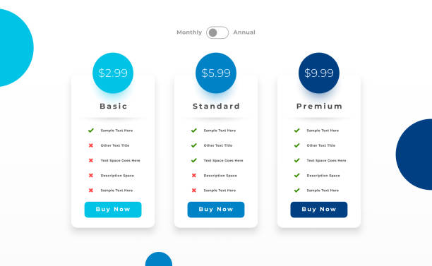 3 option pricing checklist template for web application 3 option pricing checklist template for web application vector price list stock illustrations