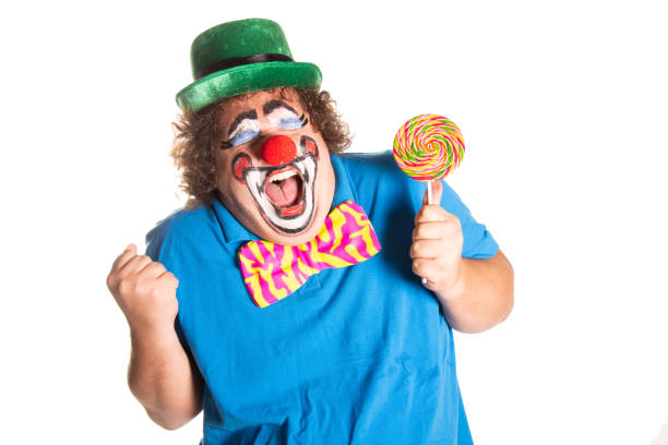 istock Funny fat clown posing on a white background. 2171856667