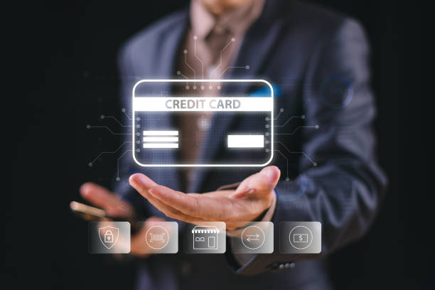 istock Credit card technology concept. Online shopping, Home delivery, E-payment and E-commerce business. Hand hold digital credit card icon with mobile banking network. Cyber security internet protect app 2171857661