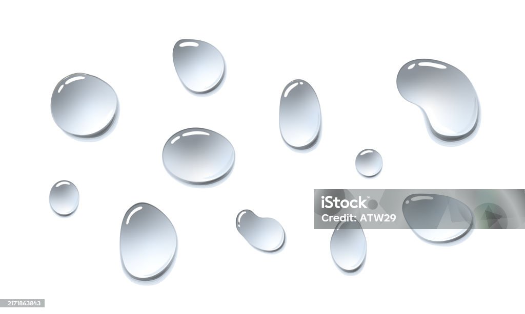 Waterdrops Drawing Vector Water Drops Hand Drawn Vector Illustration Stock Illustration ...