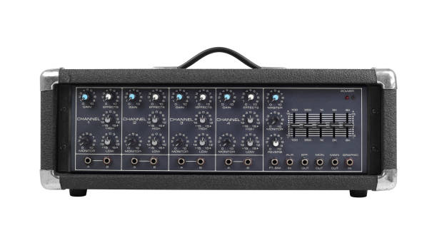 istock Music and sound - Front view mixing power amplifier isolated 2171868200