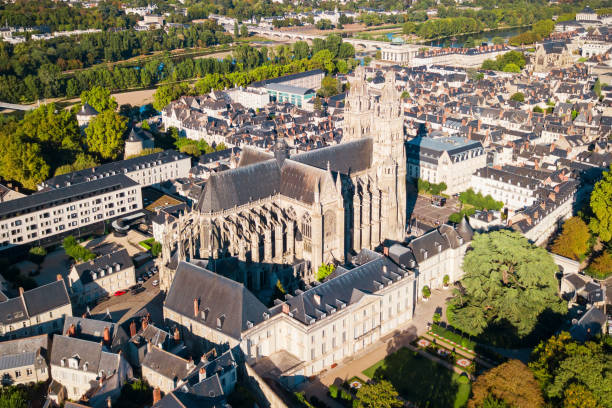 istock Tours aerial panoramic view, France 2171870217