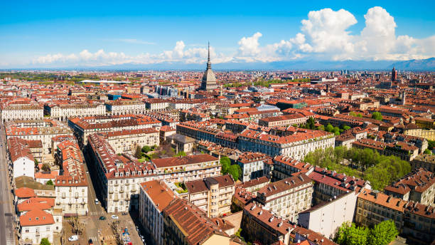 istock Turin aerial panoramic view, Italy 2171870264