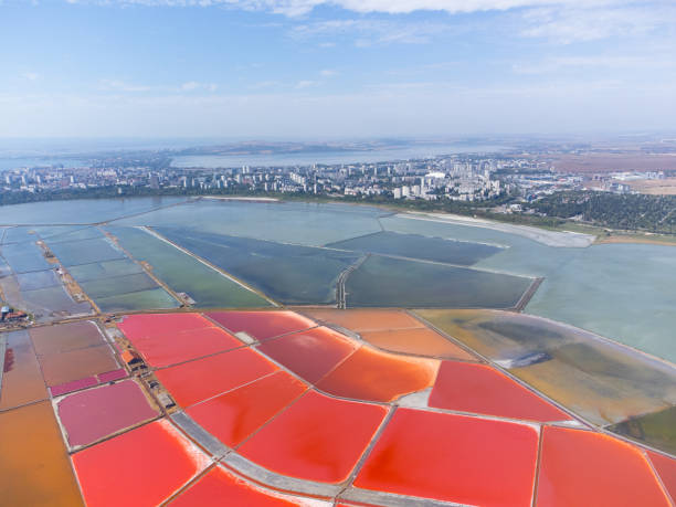 istock Salt flats near city 2171871144