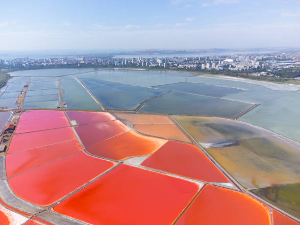 istock Salt flats near city 2171871152